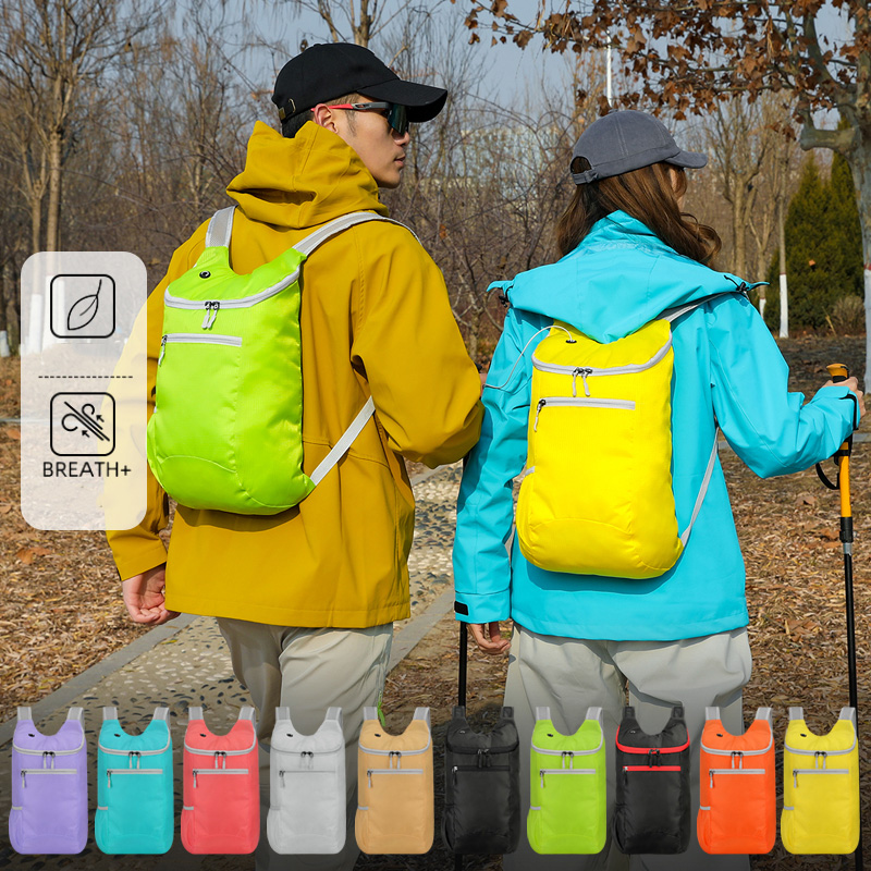 Foldable Backpack Small - 軽量ナイロンアウトドアスポーツバックパックユニセックス折りたたみ式コンパクトカジュアルバックパックハイキングバックパック小型ハイキングバッグ