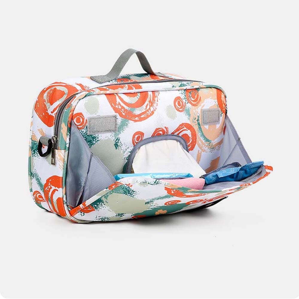 Backpack Diaper Bag - 2サイズ ソフトおむつ収納バッグ 大容量 厚手 ママ用ベビーカーオーガナイザー プリントナイロン
