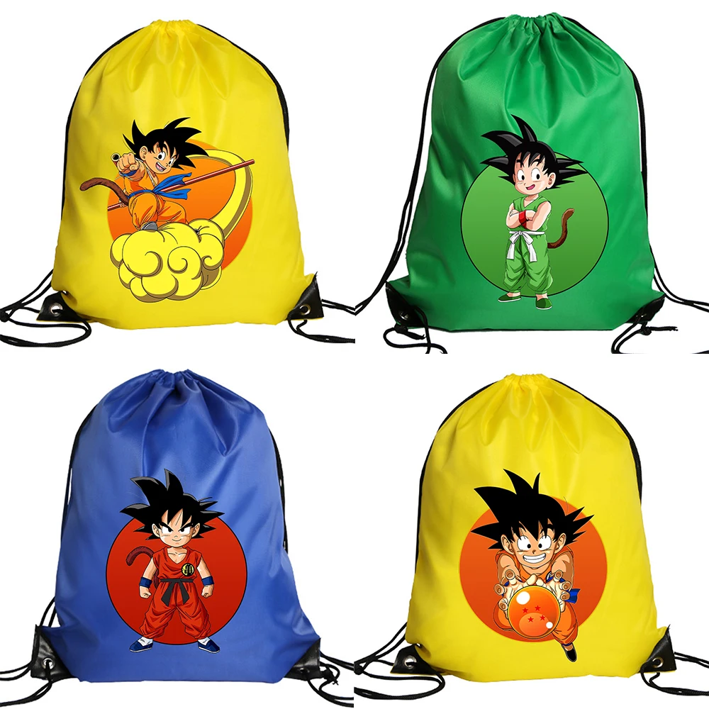 Travel Backpack Anti Theft - ドラゴンズボールポリエステル巾着バッグ孫悟空ジムスポーツバックパックポケットバッグクールアニメ収納バッグ旅行バッグ誕生日プレゼント