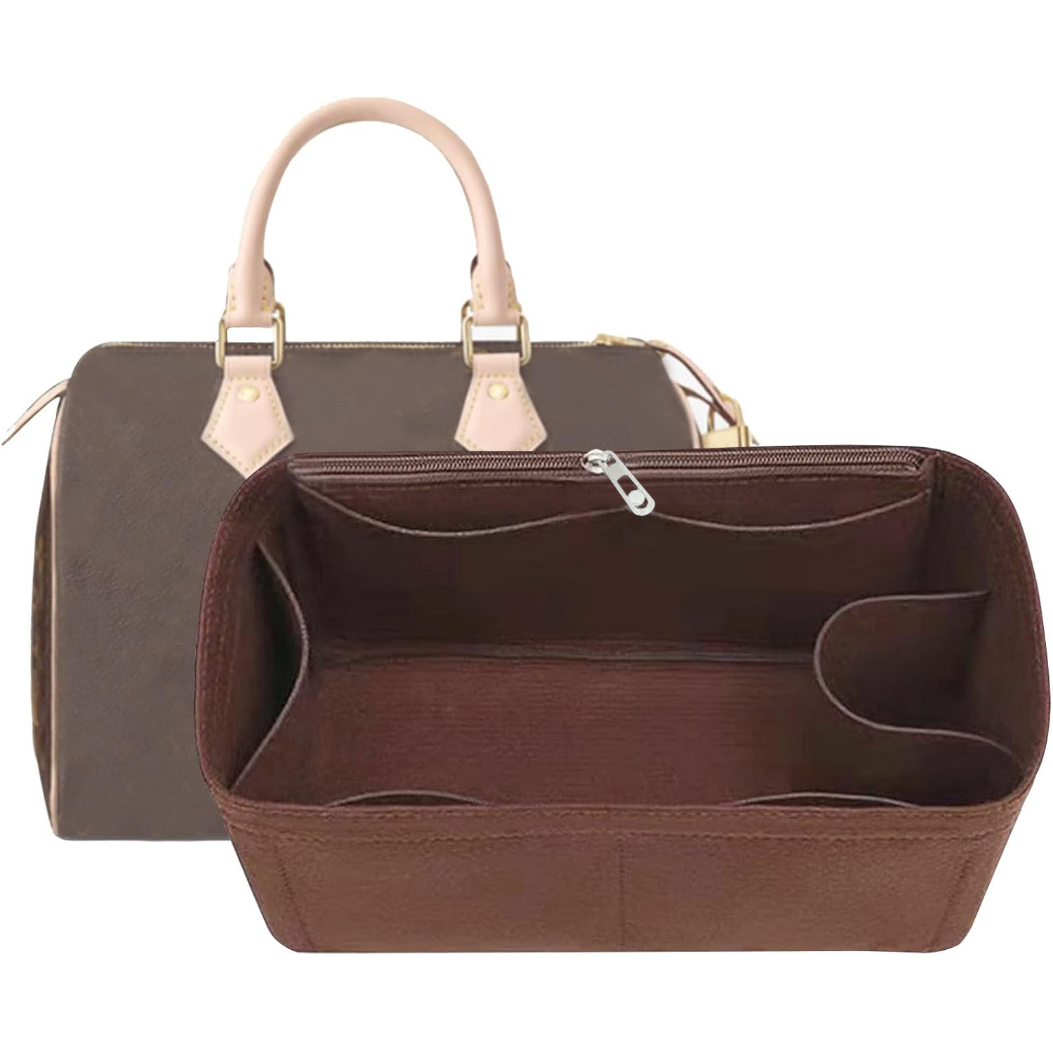 Backpack Insert Organizer - スピーディー25/30用の財布インサート、モノグラムバッグ用のオーガナイザーインサート、ハンドバッグ保護インサート、トートバッグ、ハンドバッグプロテクター
