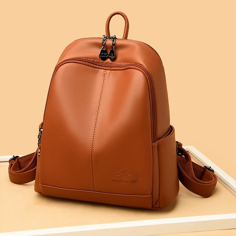 Travel Backpack Anti Theft - 韓国製ソフトPUレザー大容量トラベルバックパック、レディースファッションヴィンテージショルダーバッグ、盗難防止ノートパソコンスクールバッグ
