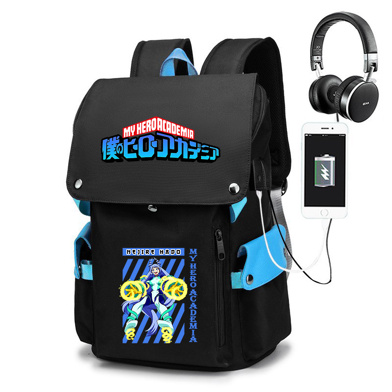 School Backpack Teen - 私のヒーローアカデミア 疾風伝 アニメプリント スクールバックパック 大容量 女子ティーン学生ブックバッグ