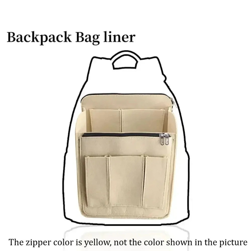 メイクアップオーガナイザーフェルトインサートバッグインテリア - Backpack Insert Organizer のレビューと価格
