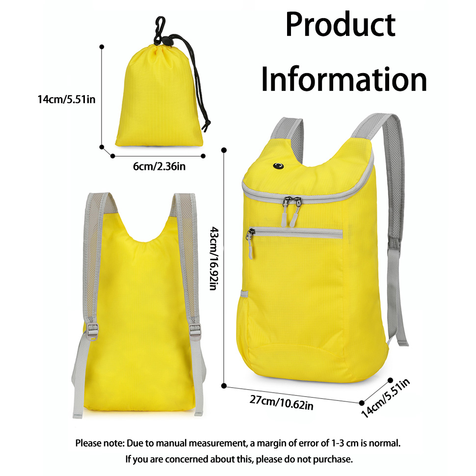 軽量ナイロンアウトドアスポーツバックパックユニセックス折りた - Foldable Backpack Small のレビューと価格