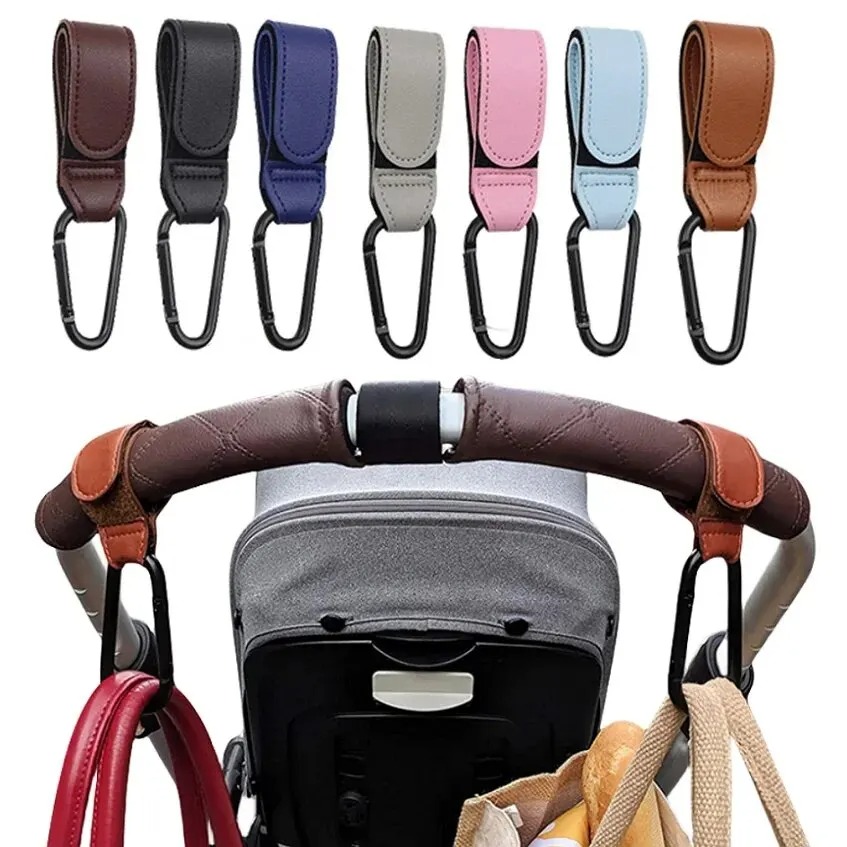 2 個革カートフックベビーカーフック PU 調節可能なベビー - Backpack Diaper Bag のレビューと価格