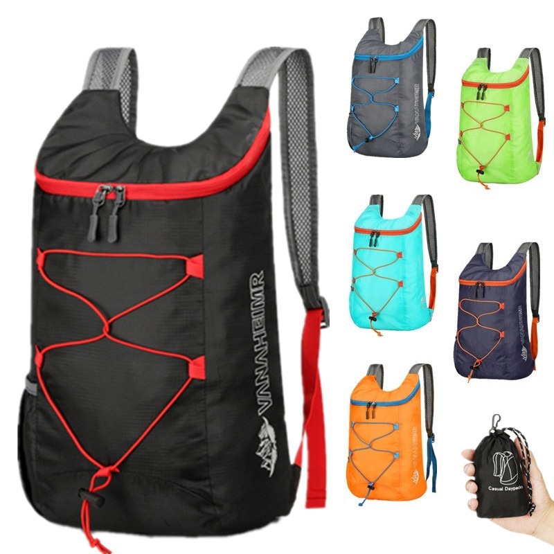 多機能アウトドア折りたたみバックパック高密度軽量防水ナイロン - Hiking Backpack Waterproof のレビューと価格